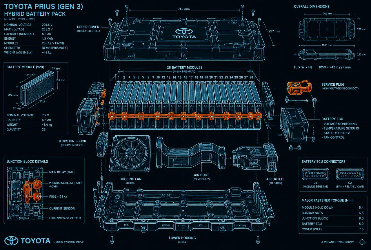 Toyota Prius (Gen 2–4) technical blueprint